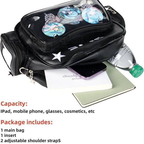 Kawaii Cat Ita Backpack PU Shoulder Crossbody for School Anime Cosplay Girls